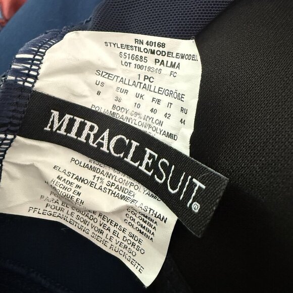 Miraclesuit Palma One Piece Swimsuit Midnight Blue Size 8 Slimming Shaping Suit - Picture 9 of 9